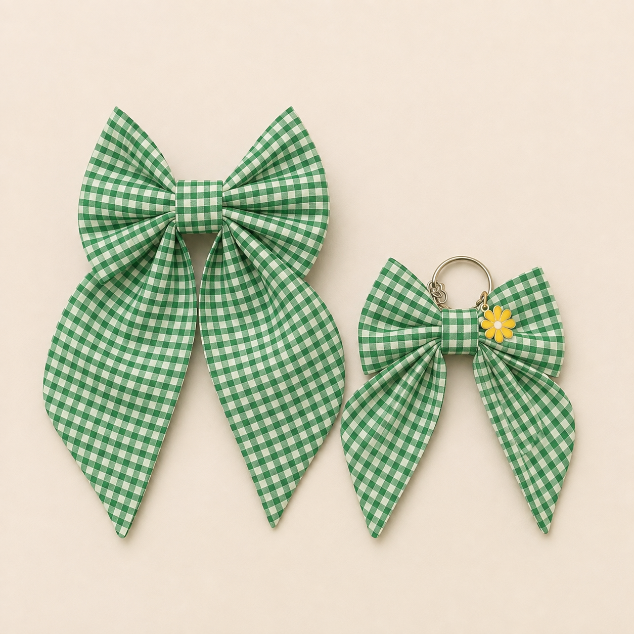 Hair Bow Clip + Bag Charm
