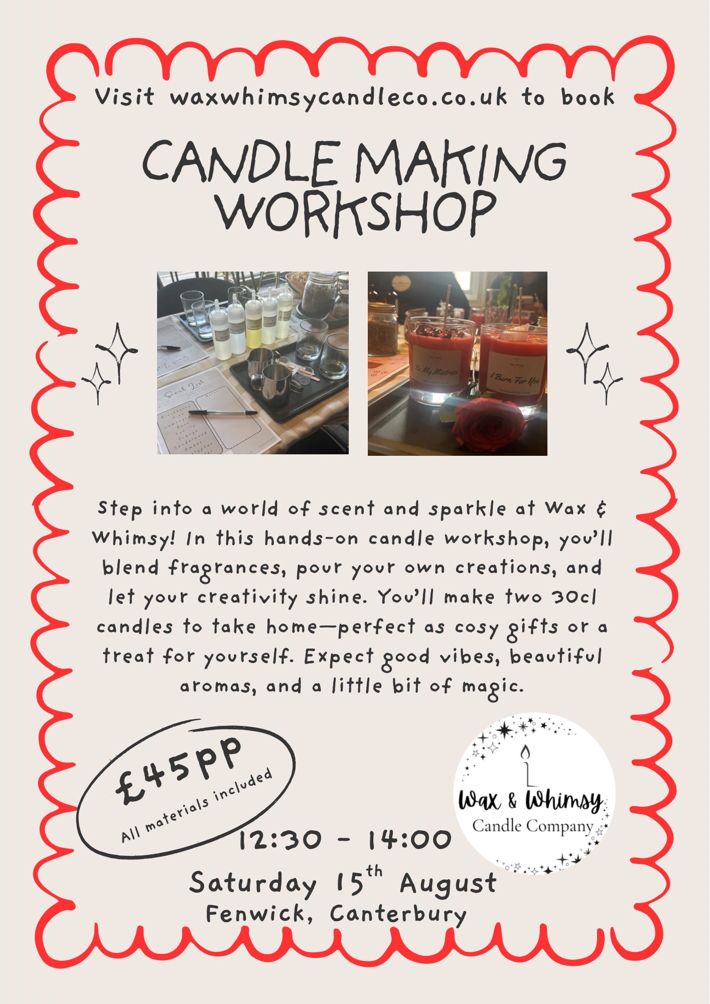 Candle Making Workshop @ Fenwick, Canterbury - 15th August