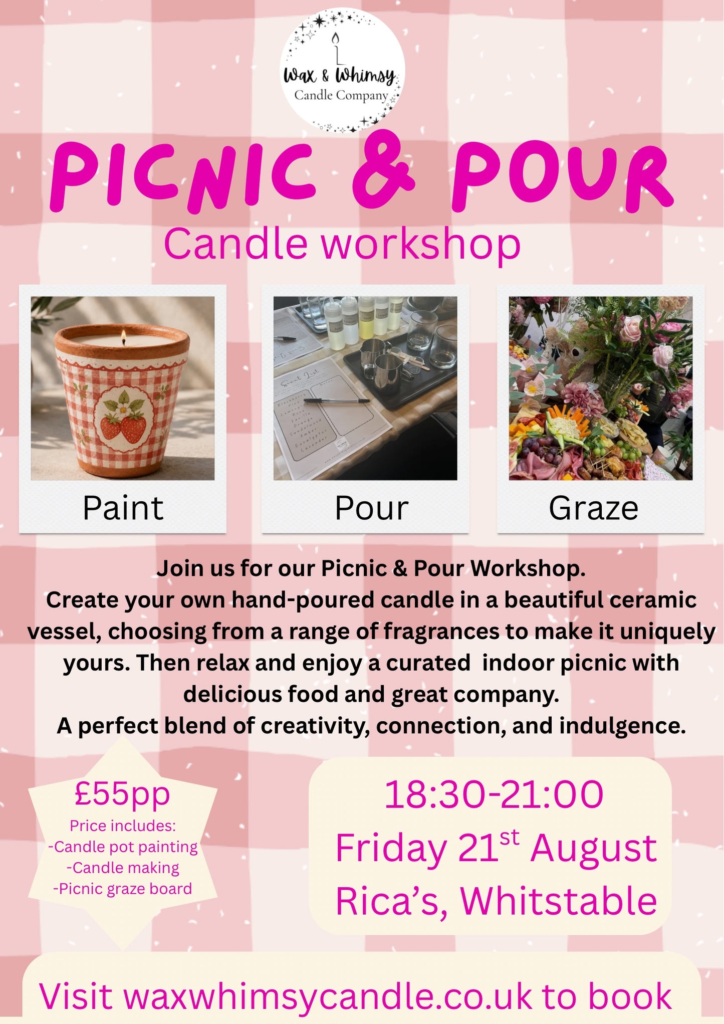 Picnic & Pour Candle Workshop @ Rica’s, Whitstable - 21st August
