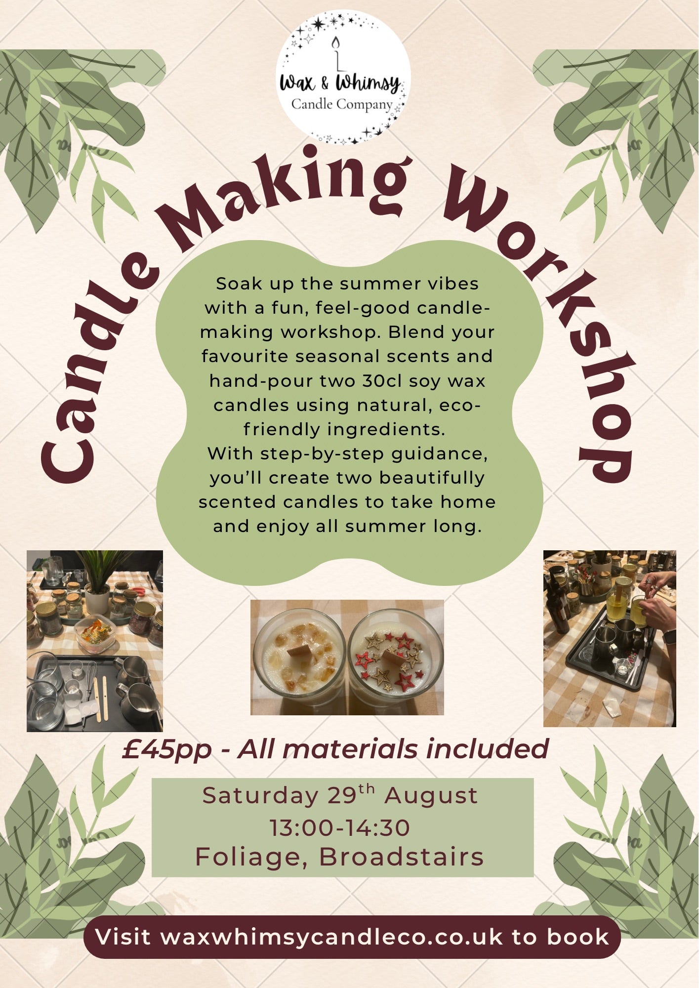 Candle Making Workshop @ Foliage, Broadstairs- 29th August