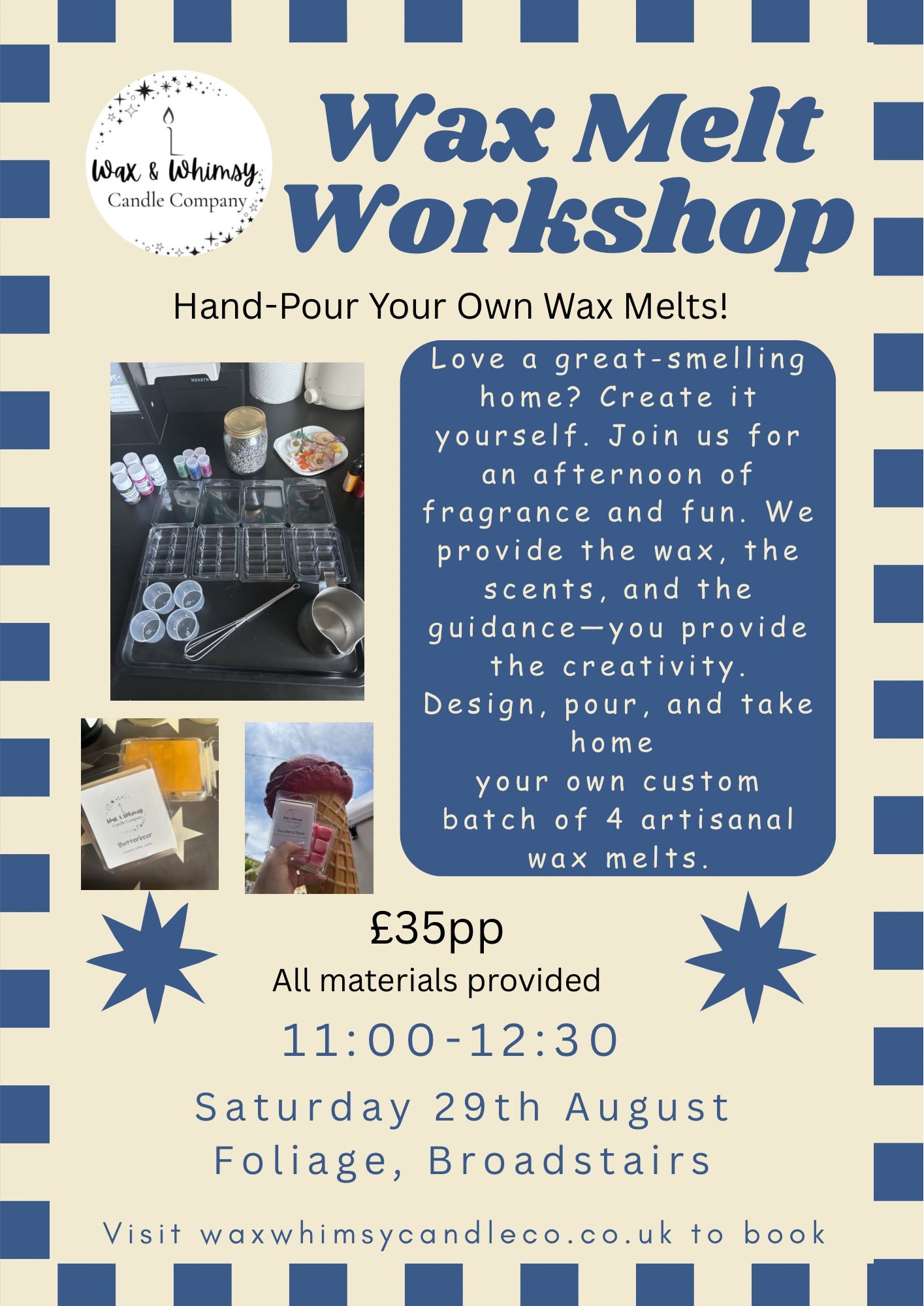 Wax Melt Workshop @ Foliage, Broadstairs- 29th August
