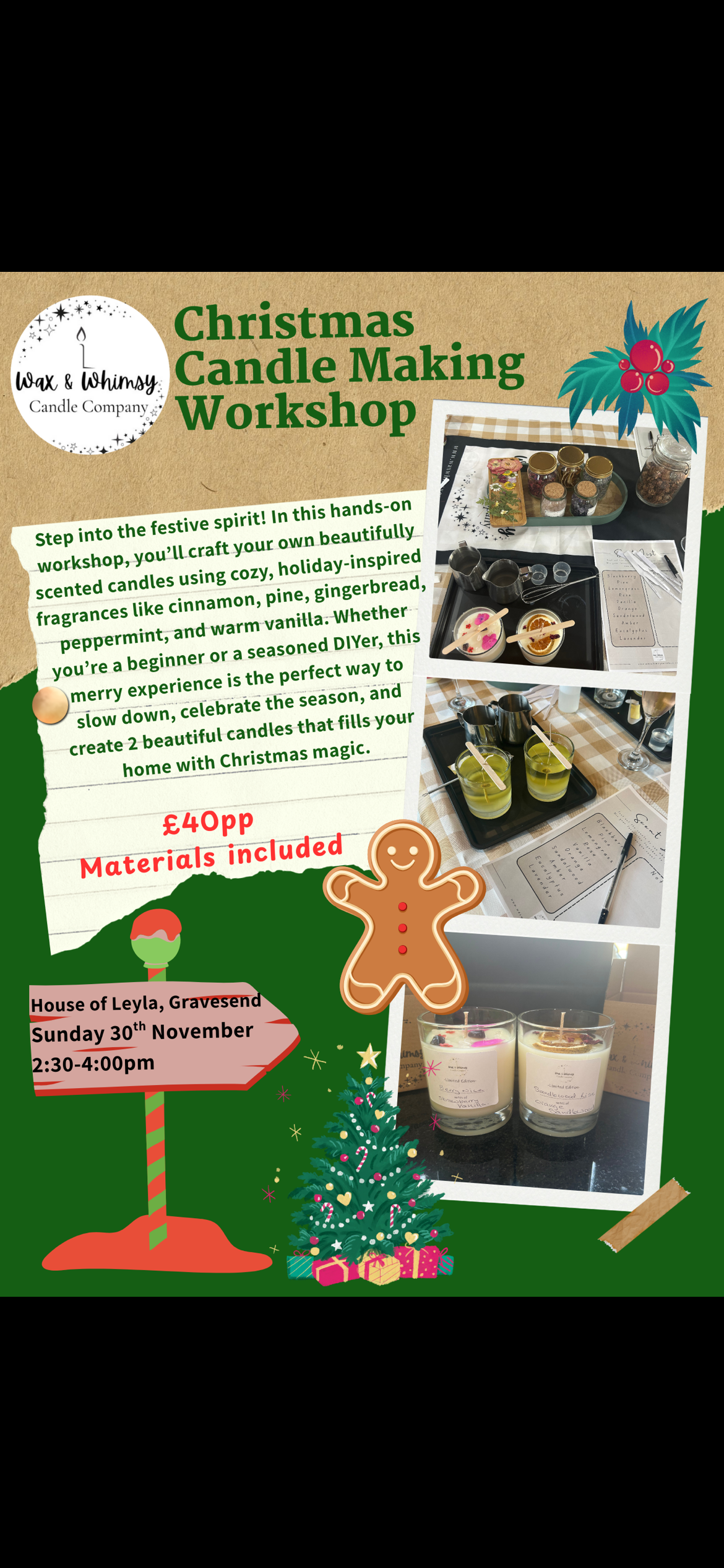 Christmas Candle Workshop - 30th November (House of Leyla, Gravesend)