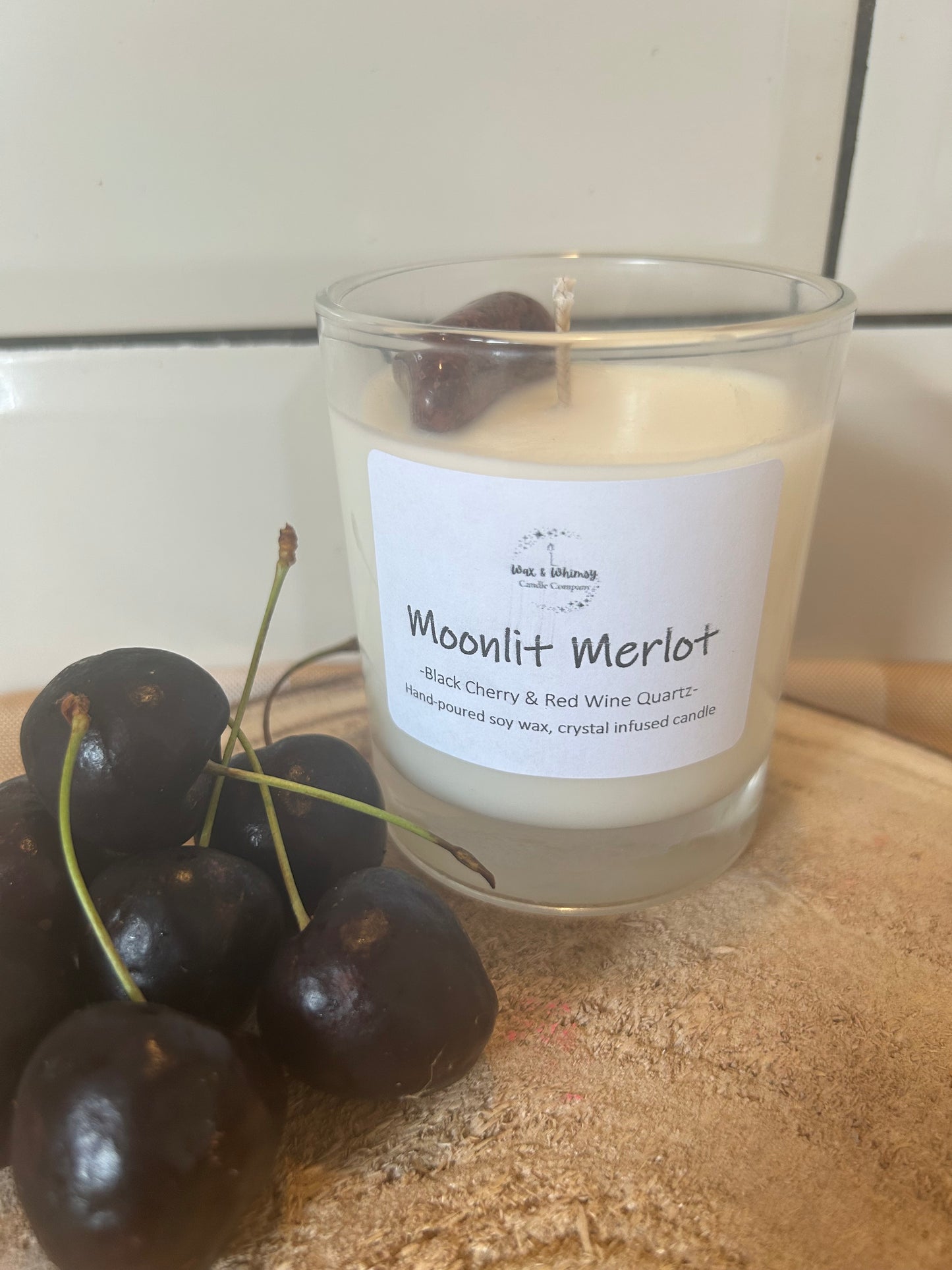 Midnight Merlot Crystal Candle