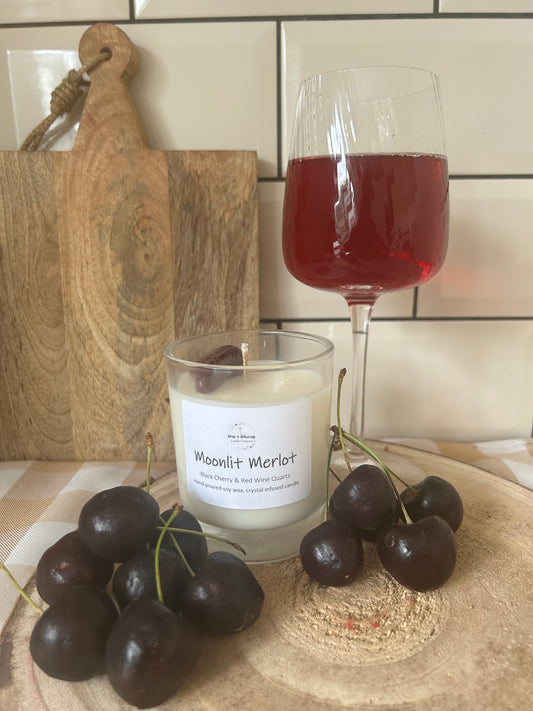 Midnight Merlot Crystal Candle