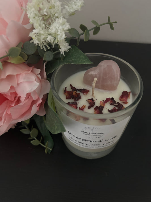 Unconditional Love Crystal Candle