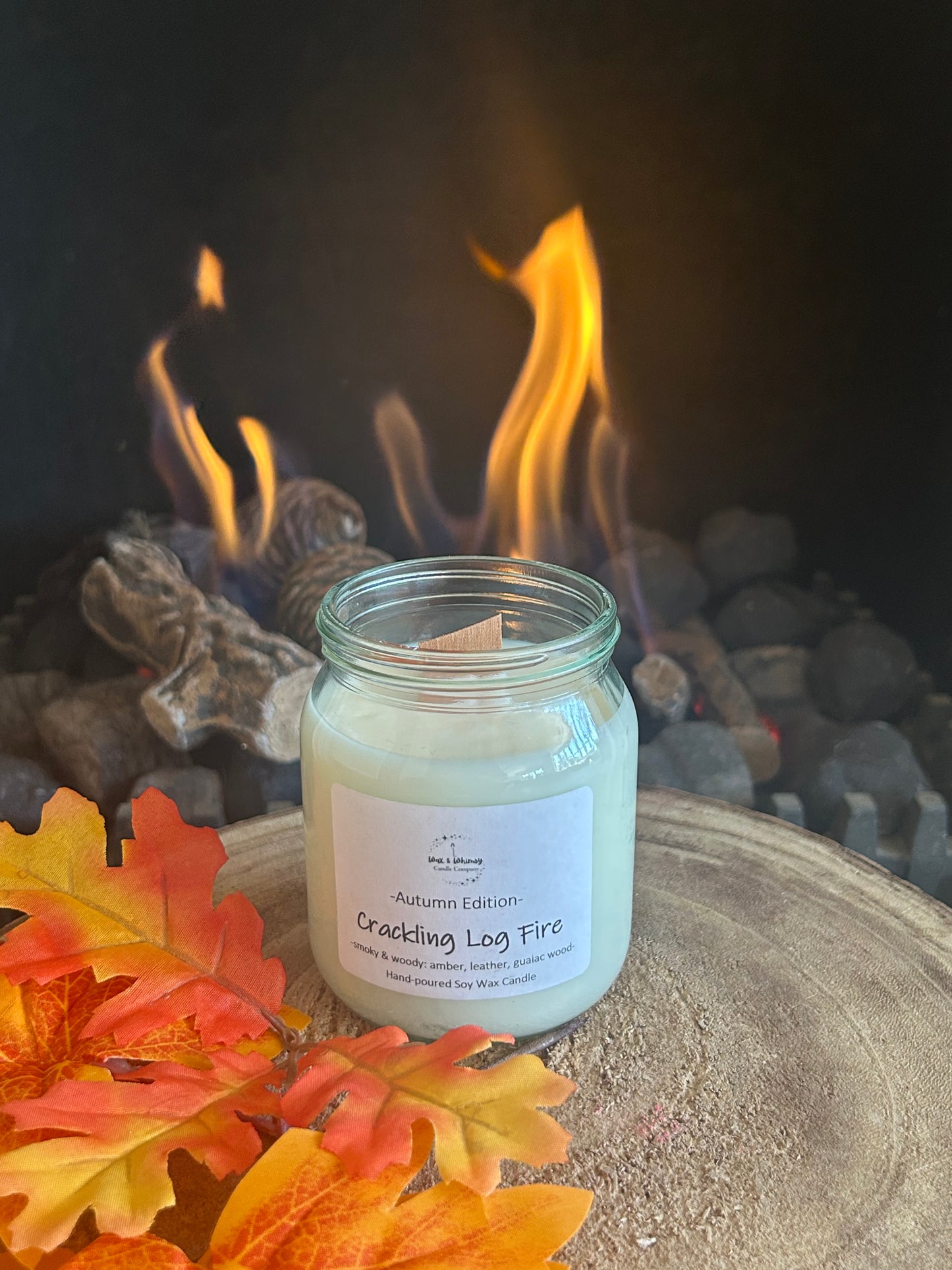 Crackling Log Fire Honey Jar