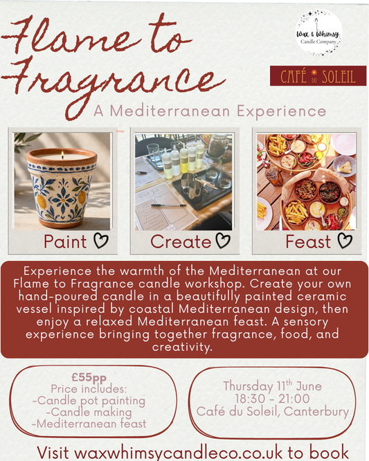 Flame to Fragrance Candle Workshop at Cafe Du Soleil - 11th June