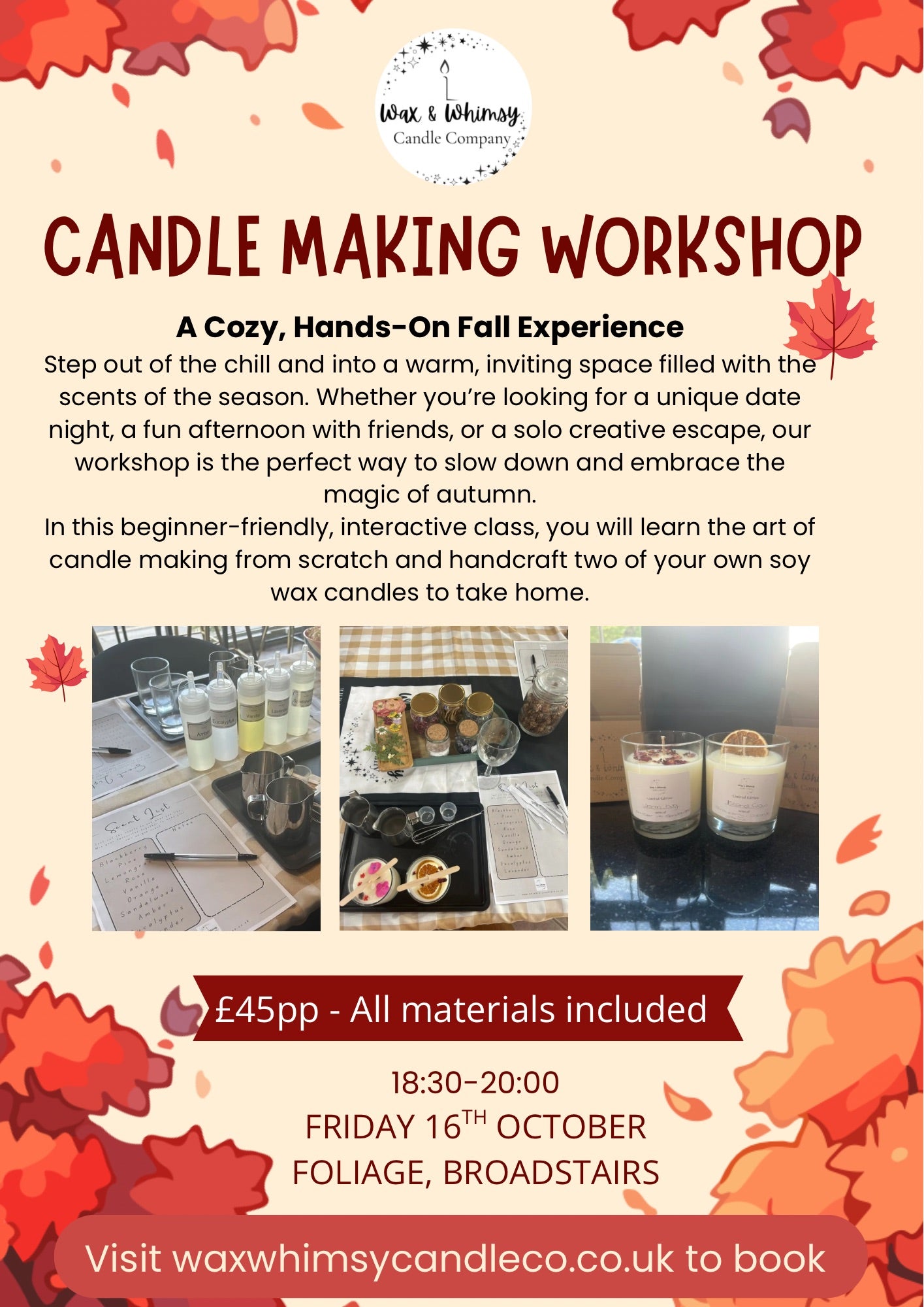 Autumn Candle Making Workshop @ Foliage, Broadstairs- 16th October