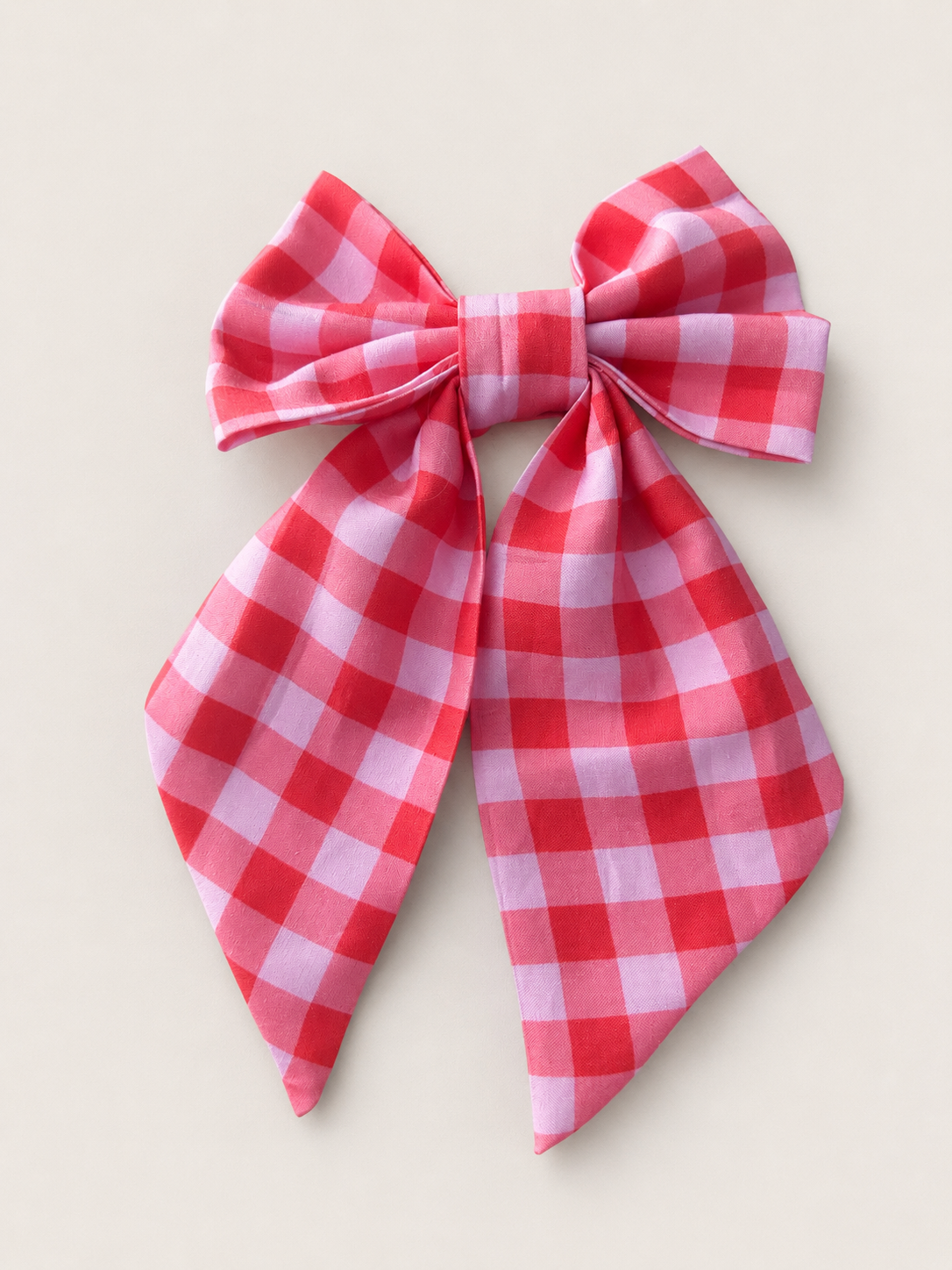 🎀 Bubblegum Gingham Bow