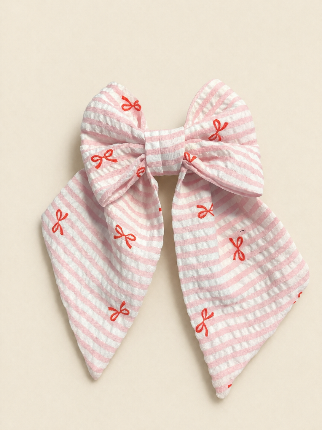 🎀 Candy Stripe Clip Bow