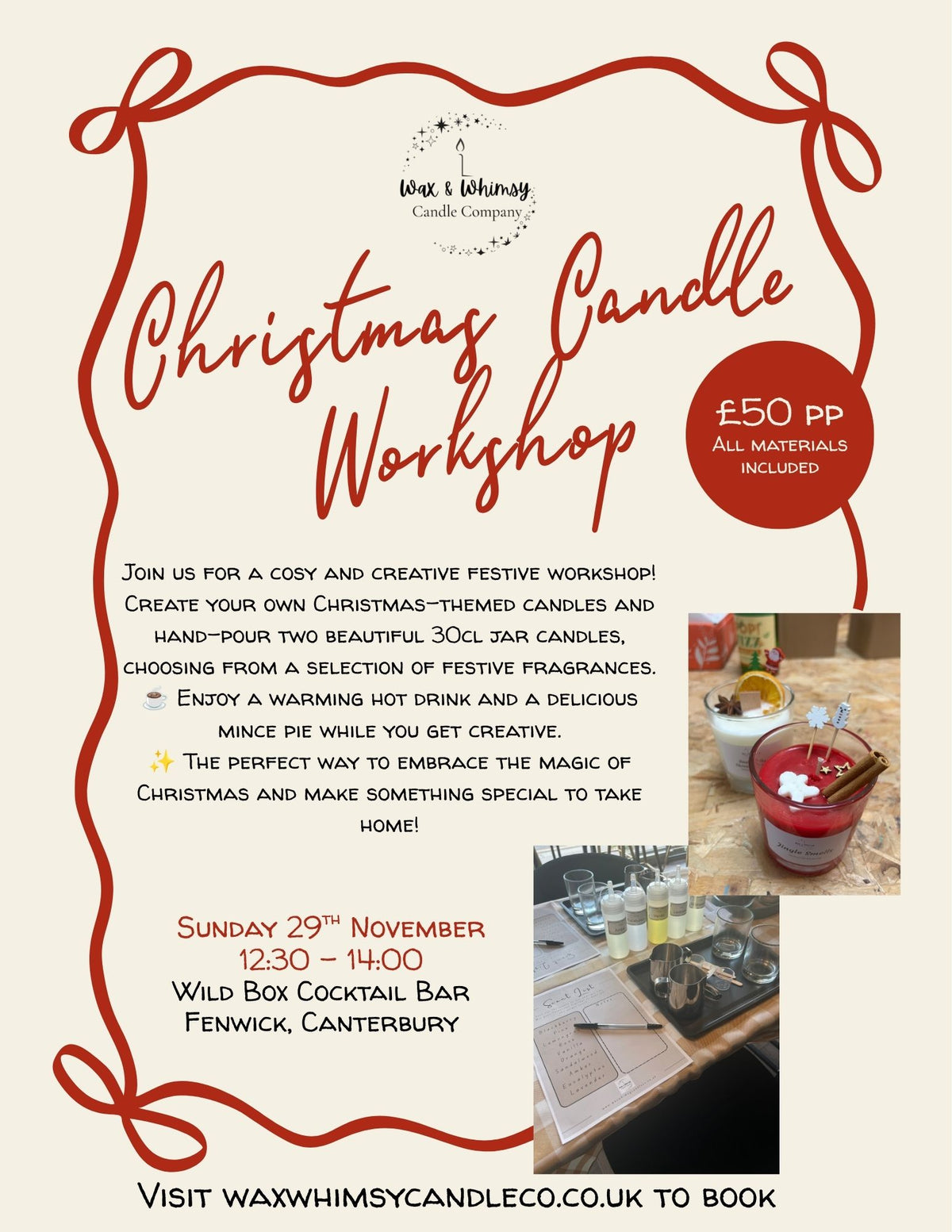 Christmas Candle Workshop @ Fenwick, Canterbury - 29th November